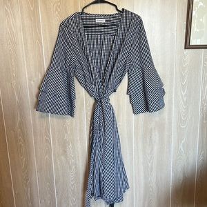 Plaid wrap dress